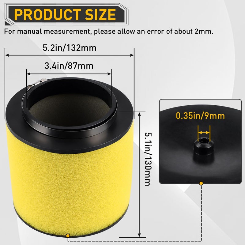 SOLLON 17254-HPO-A00 Air Filter for Honda pioneer 700 Foreman 500 Rincon 680 4x4 Big Red 700 MUV700 TRX680FA TRX680FGA TRX500FM TRX500FE SXS700M2 Rubicon 500 4x4 TRX500FA TRX500FPA - Image 2